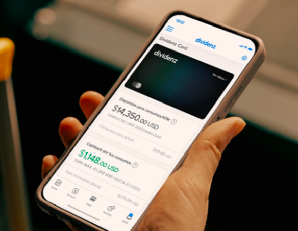 Aplicación mobile de Dividenz en uso