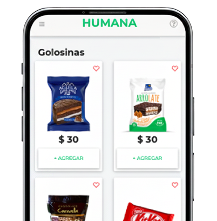 Pantallas de la solución Humana